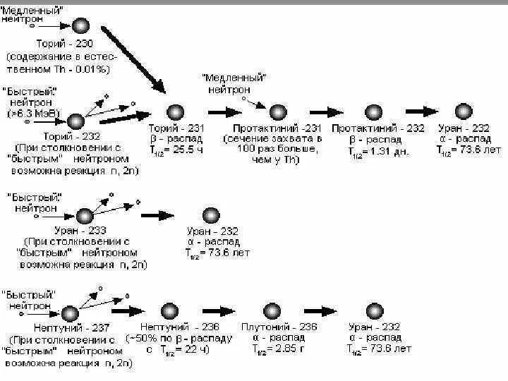 Распад тория 232. Схема распада 233 урана. Схема распада тория. Цепочка распада тория 232.