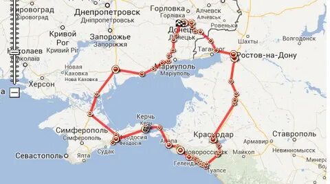 Сколько от донецка до крыма