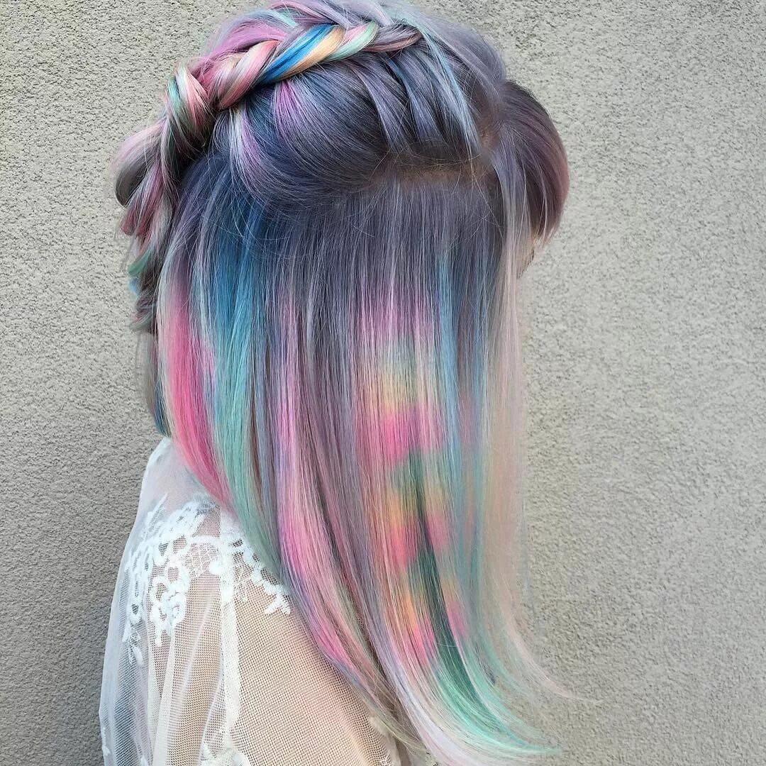 Скрытое окрашивание прядями. Разноцветные пряди. Разноцветные пряди волос. Окрашивание разноцветными прядями. Цветное окрашивание волос.