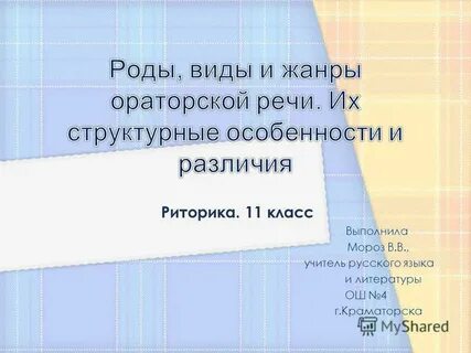 Жанр ораторской речи