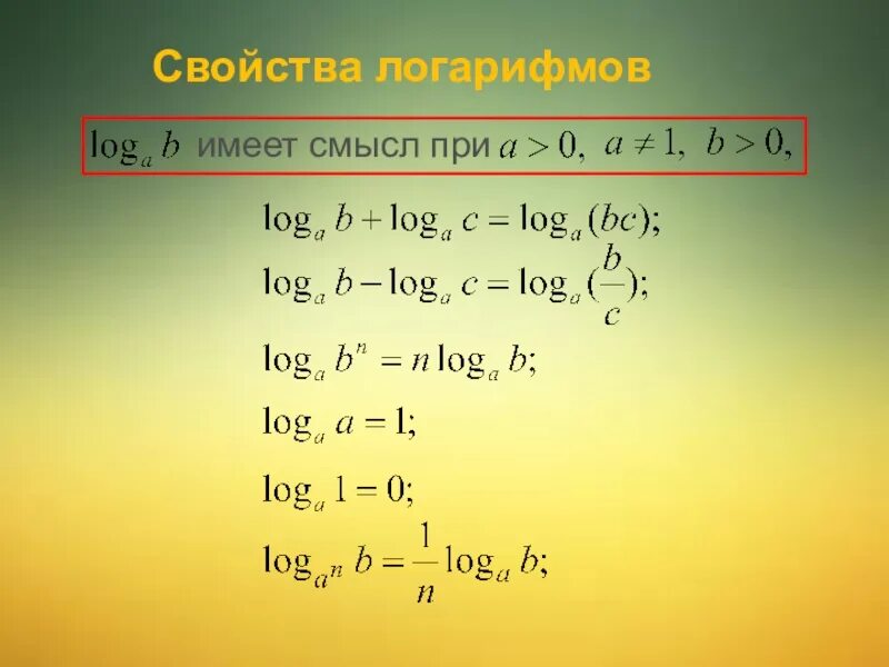 Логарифм а х б. Сформулировать основные свойства логарифмов. 11 Класс математика формулы логарифмов. Формулы для решения логарифмов. Формулы логарифмов по основанию 10.