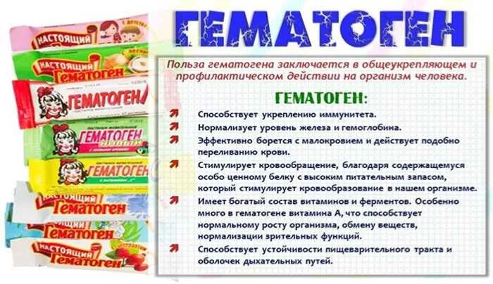 Сколько есть гематогена