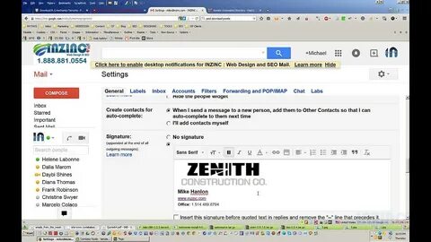 Подпись gmail