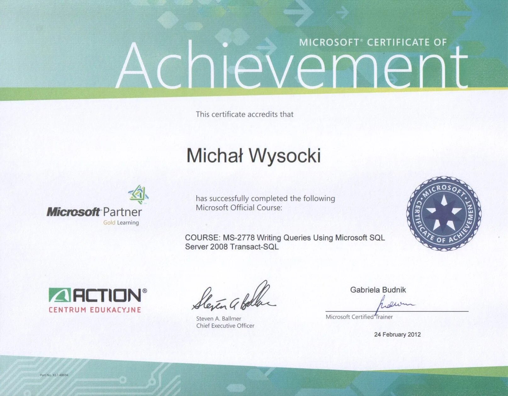 Microsoft certificate