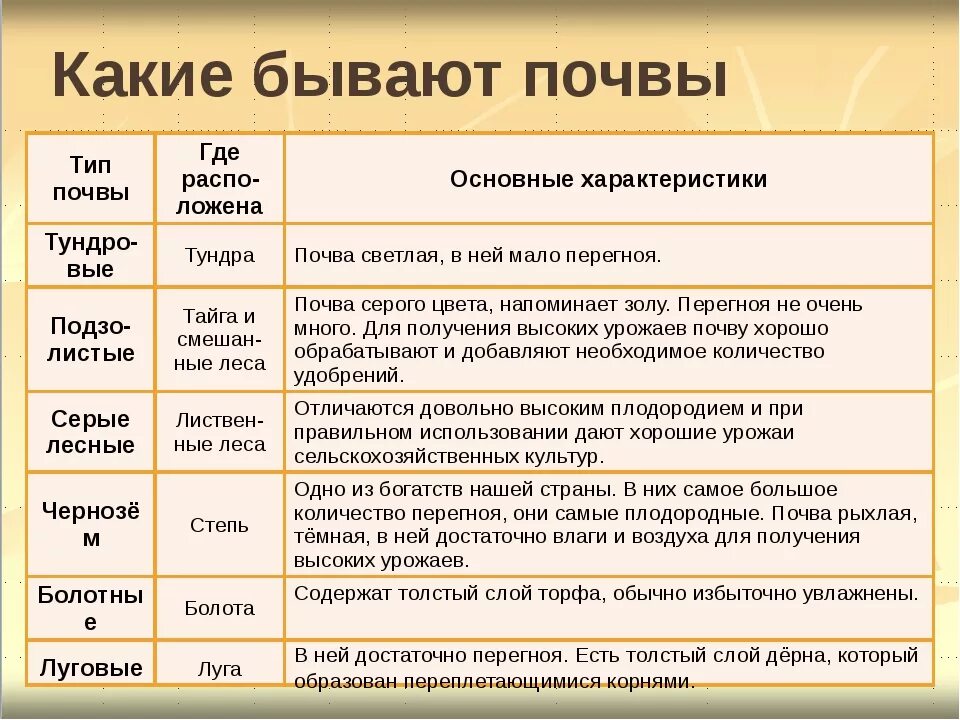 Таблица почв 7 класс география. Таблица по географии 8 класс характеристика главных типов почв России. Типы почв России таблица 8 класс география. Таблица по географии 8 класс основные типы почв России. Таблица характеристика почв по географии 7 класс.