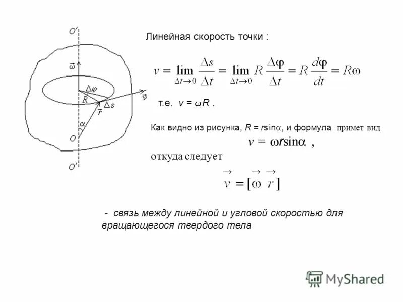 Расчет линейной скорости. Связь линейной и угловой скорости формула. Связь между угловой скоростью тела и линейной скоростью его точек. Связь между угловой и линейной скоростями точек твердого тела.. Угловая скорость и линейная скорость.