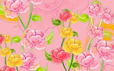 Рисованные цветы обои