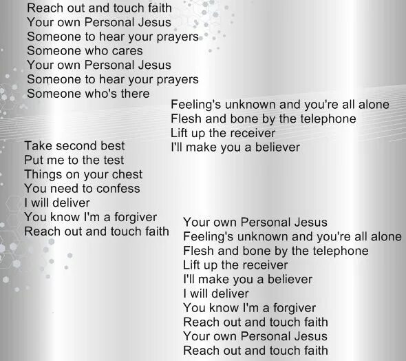 Музыка слова мода. Personal Jesus текст. Personal Jesus Depeche Mode текст. Депеш мод персонал Джесус текст. Personal Jesus текст перевод.