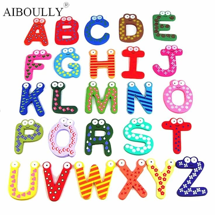 Смешной алфавит. Магнитные буквы на холодильник. Шрифт как детский. Веселые буквы в виде животных. Letter cartoon.