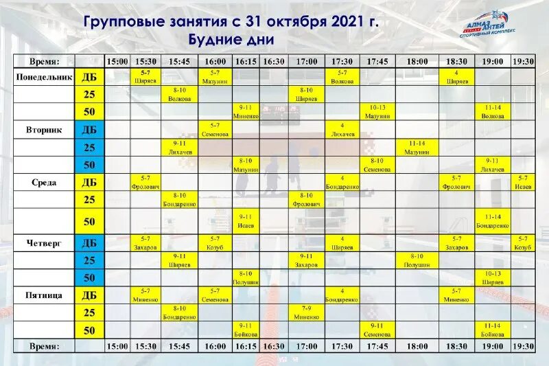 расписание бассейна зодчий тюмень