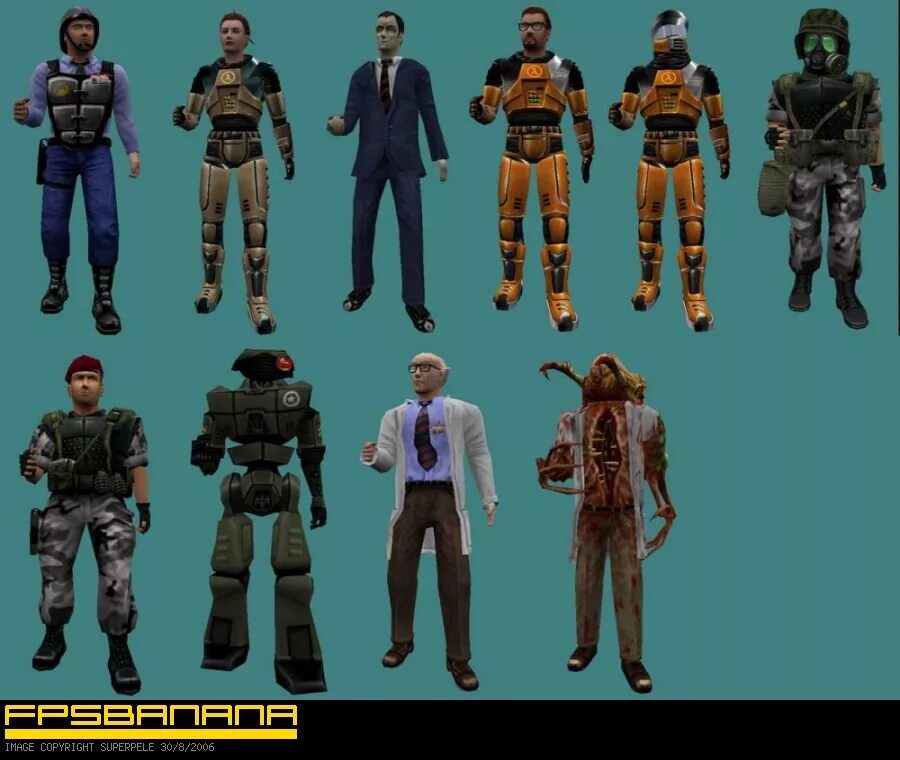 Half life skin. Half Life 1 персонажи. Half-Life 1 персонажи half-Life.