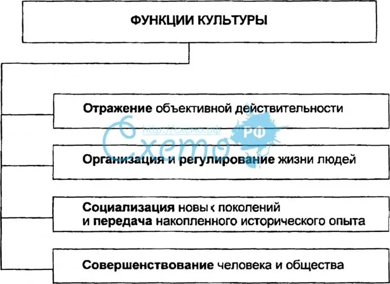 4 функции культуры в обществе. Функции культуры схема.