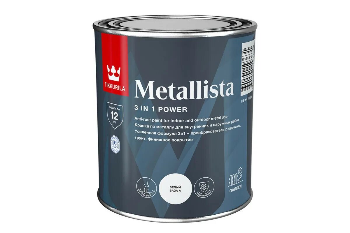 Краска по ржавчине Tikkurila 3в1 metallista база а (0,9л). Tikkurila metallista 3 в 1. Краска по ржавчине 3 в 1 "metallista" "Тиккурила". Tikkurila metallista primer антикоррозионная грунтовка, база а (0,9л). Тип краски для металлических поверхностей