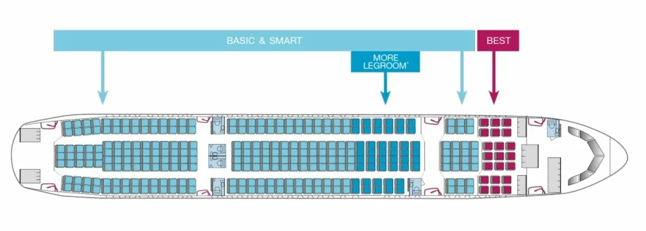 Seat Map and Seating Chart for Cathay Pacific Airbus A350-900