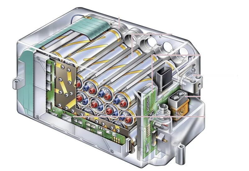 Ионный аккумулятор для автомобиля. Mercedes-Benz s 400 Hybrid Battery. Строение литий ионного аккумулятора. Аккумулятор Теслы в разрезе. Литий-ионный аккумулятор автомобильный в разрезе.