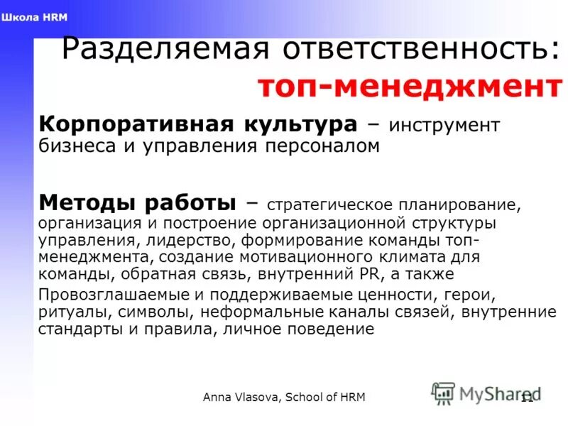 Дирекция ответственность