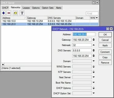 Mikrotik dhcp dns
