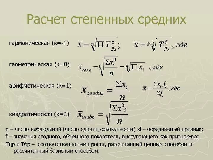 Определить среднюю гармоническую