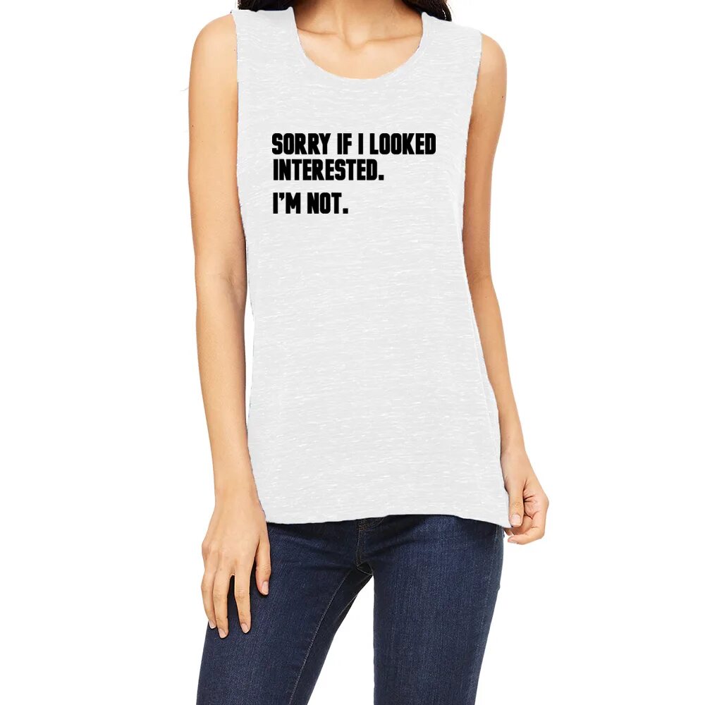 Sorry if i looked interested i'm not. Футболка с надписью i m not sorry. Футболка sorry. Discomfort zone одежда. Sorry im not одежда.