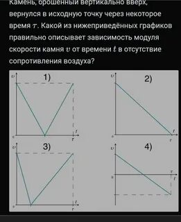 Камень брошен вертикально вверх изменяются
