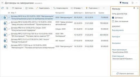 Список договоренностей
