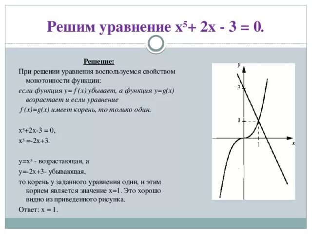 Свойство монотонности функции решение уравнений. Свойство монотонности функции. Монотонность уравнение. Решите уравнение используя свойство монотонности функции. Функция у 9х 3