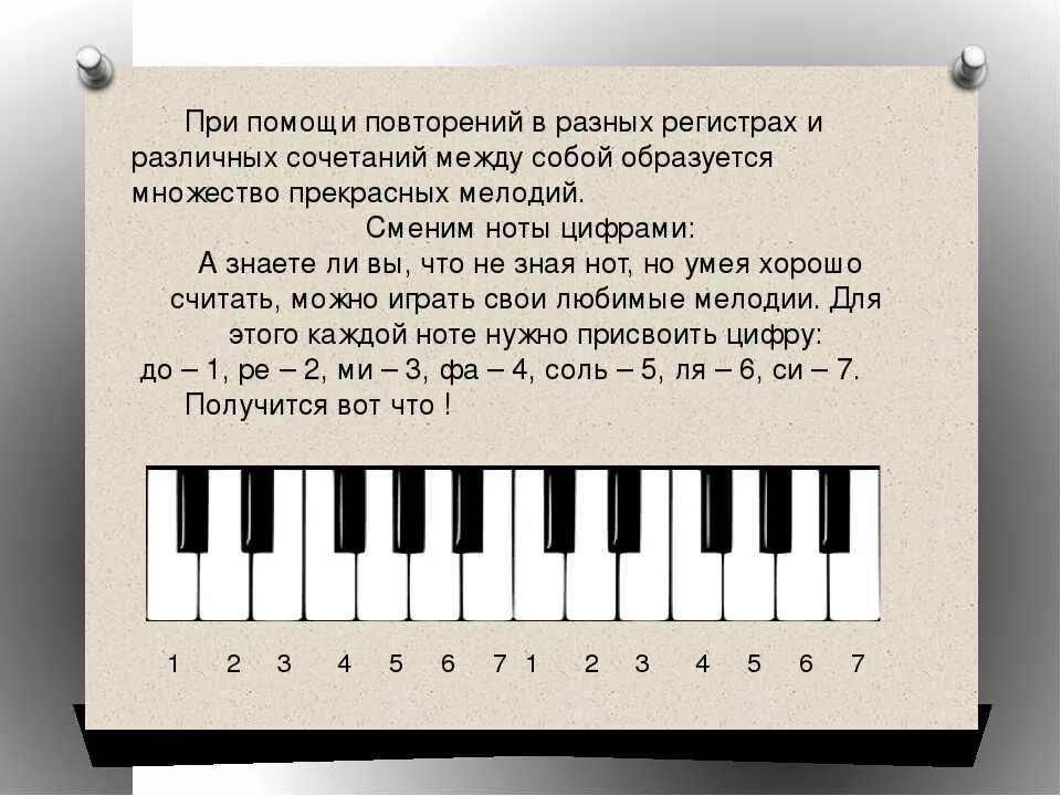 Сыграть на клавишах мелодию