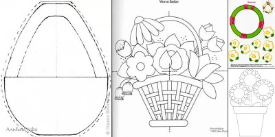 шаблон корзинки на 8 марта