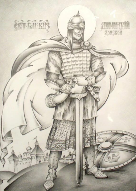 Рисунок воина руси