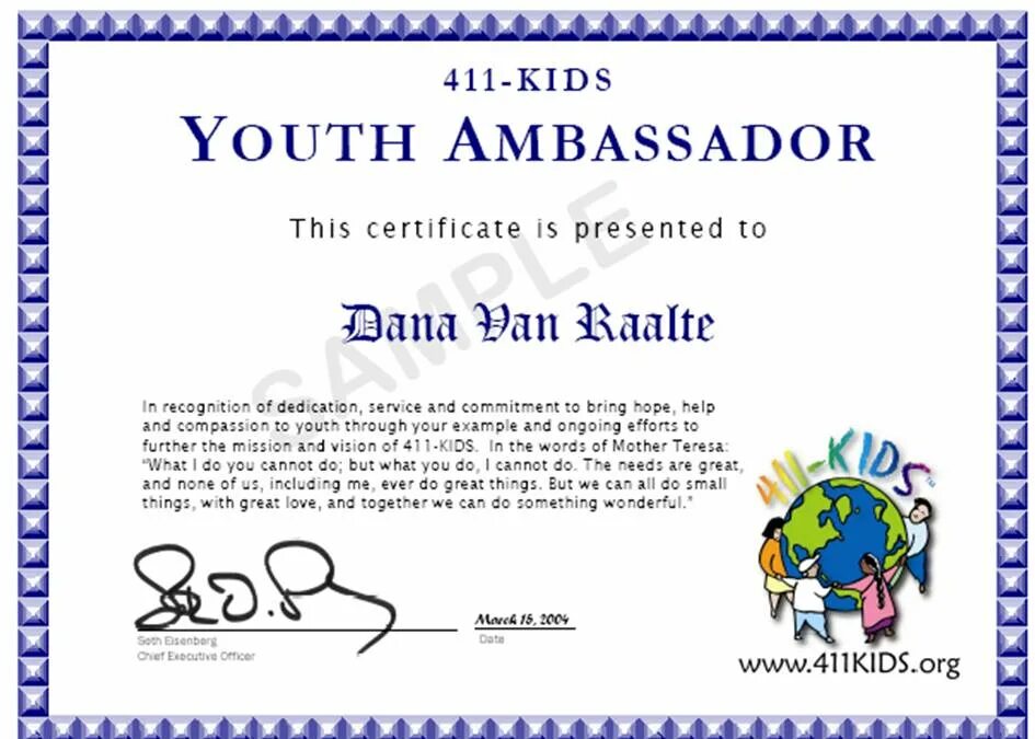 Certificate for Volunteers. Certificate of volunteering.