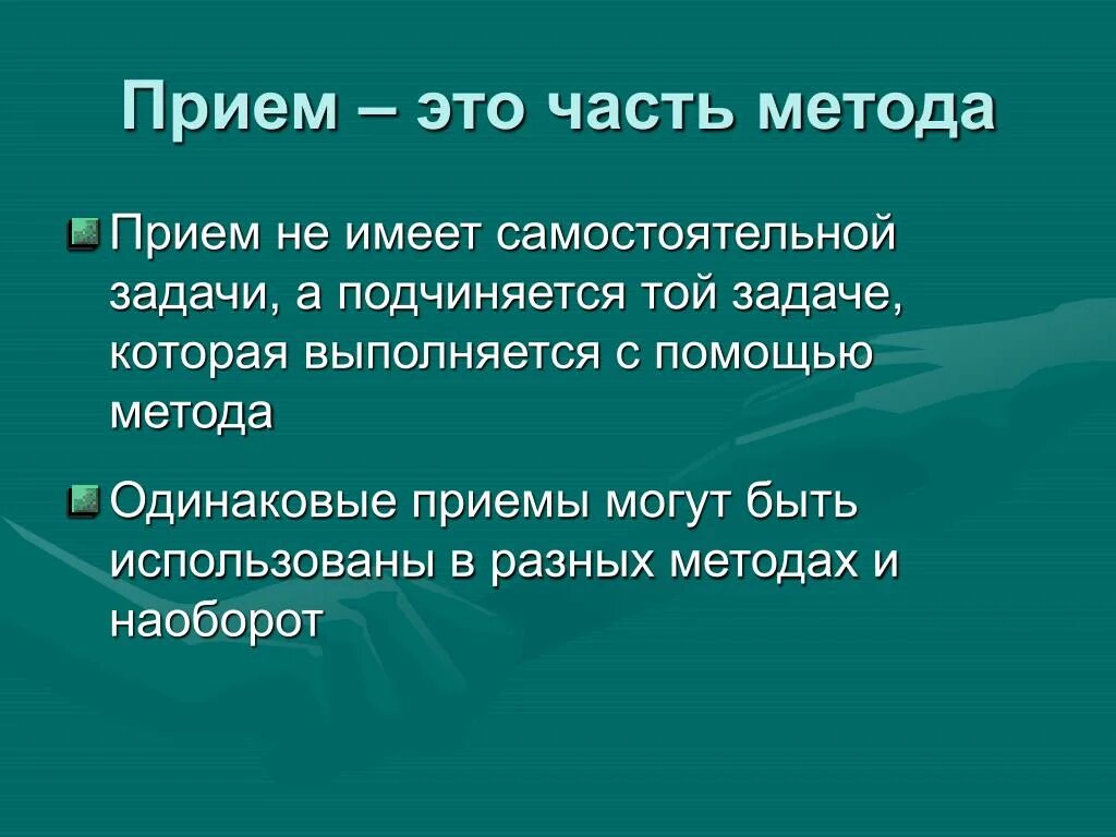 Составная часть метода обучения