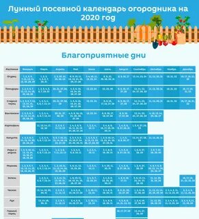 Посевной календарь на 2020 год садовода