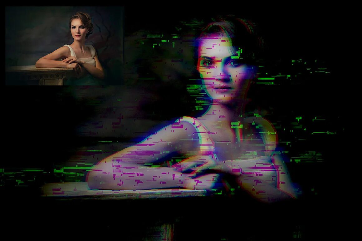 Как сделать эффект глитч в фотошопе. Эффект глитча в фотошопе. экшен для фотошопа глитч. distortion фотошоп. glitch photoshop action.