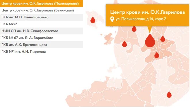 Пункты приема крови в москве