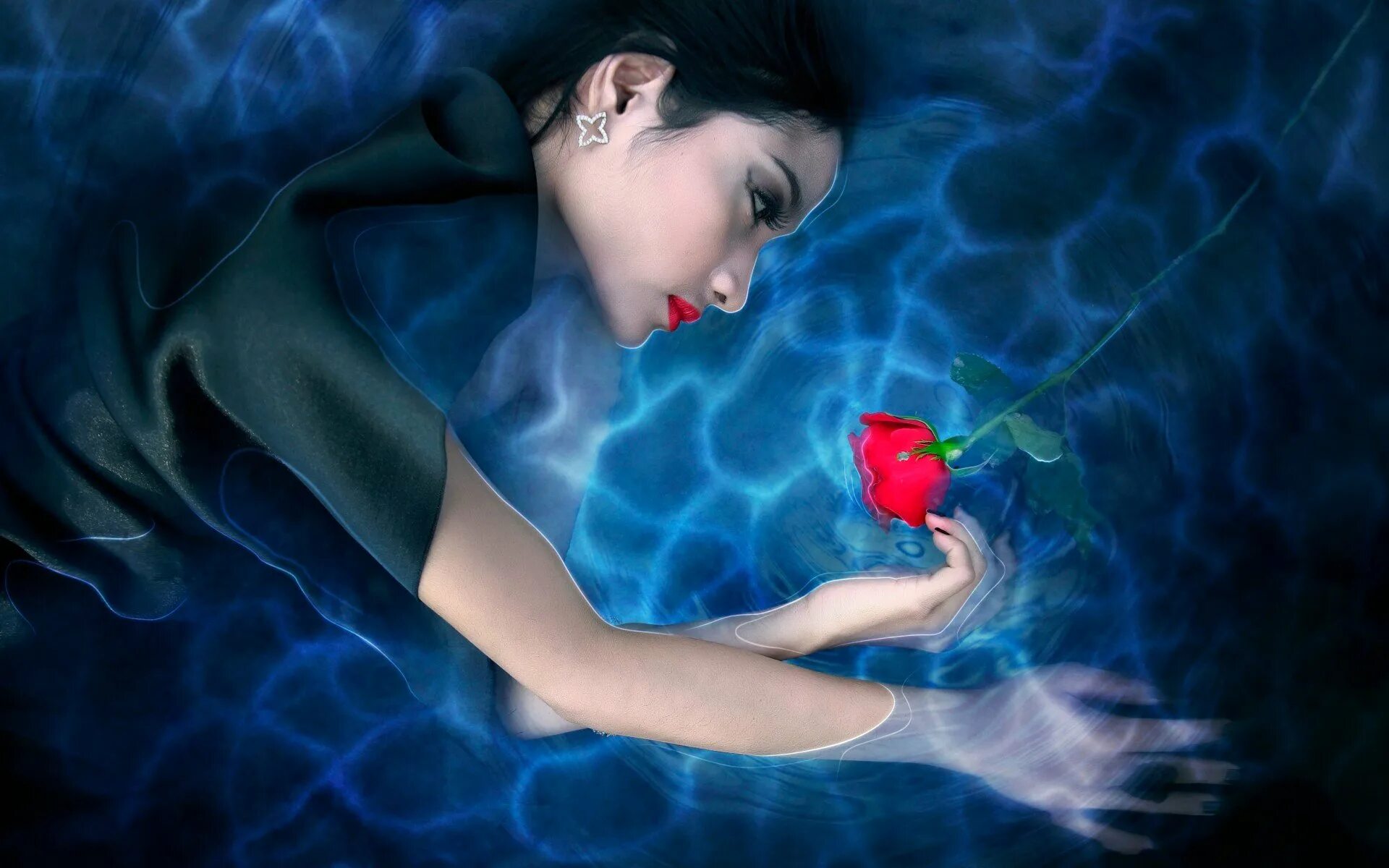 Девушка в сердце. Девушка с розой. Женское сердце. Девушка с голубыми розами.