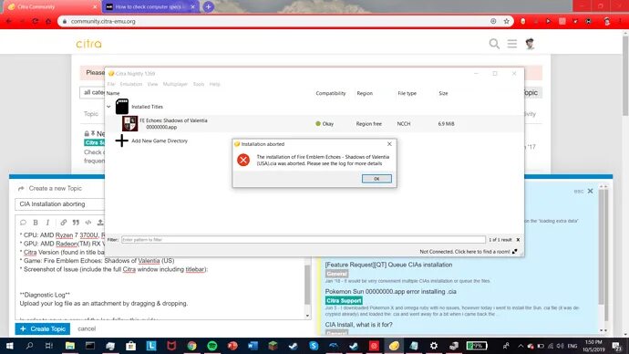 Install aborted