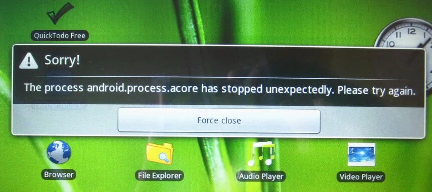 Acore ошибка в приложении android. Ошибка андроид. процесс android.process.acore остановлен. в приложении android.process.acore произошла ошибка. android has stopped.