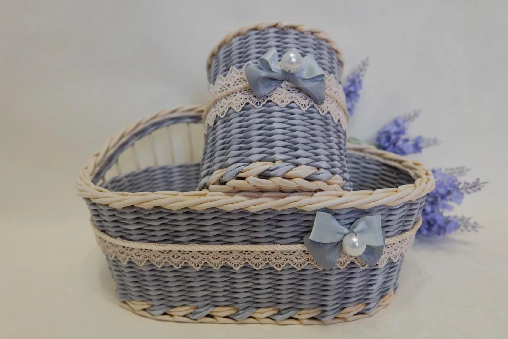 корзинки из бумажных трубочек