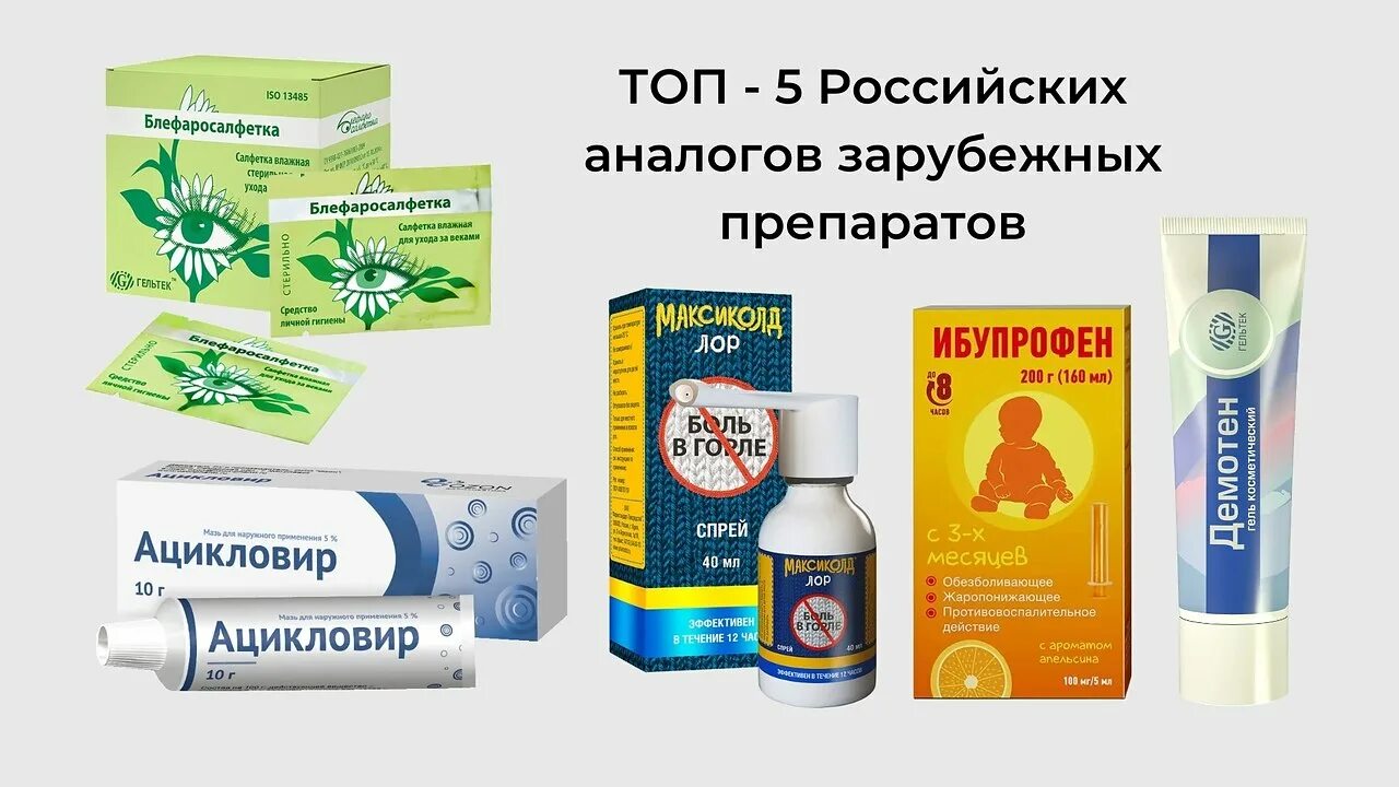 Аналоги иностранных. Иностранные лекарства. блефаросалфетки аналоги. мазь при болях детям. аналог ибупрофена в таблетках.