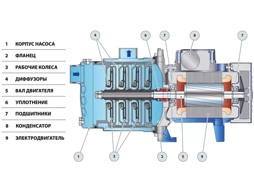 Подключение многоступенчатого насоса Купить насос Calpeda MGP 405 оперативная доставка Calpeda MGP 405 по городу и