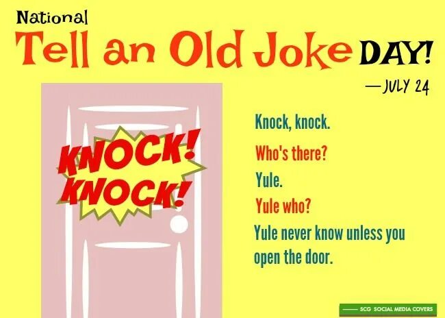 Old jokes. Joke of the Day. Knock Knock joke poster. Banner joke. Knock in English.