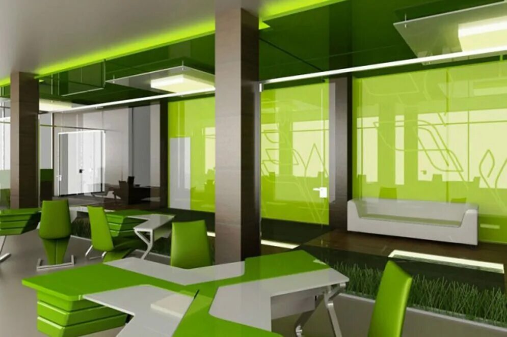 офис в зеленом стиле. озеленение офиса. офис зеленый интерьер. экологический офис. зелень в интерьере кафе.