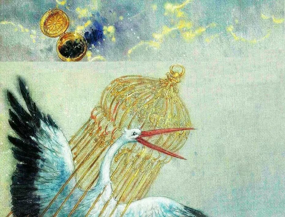 Гауф аист. Калиф аист иллюстрации ломаева.