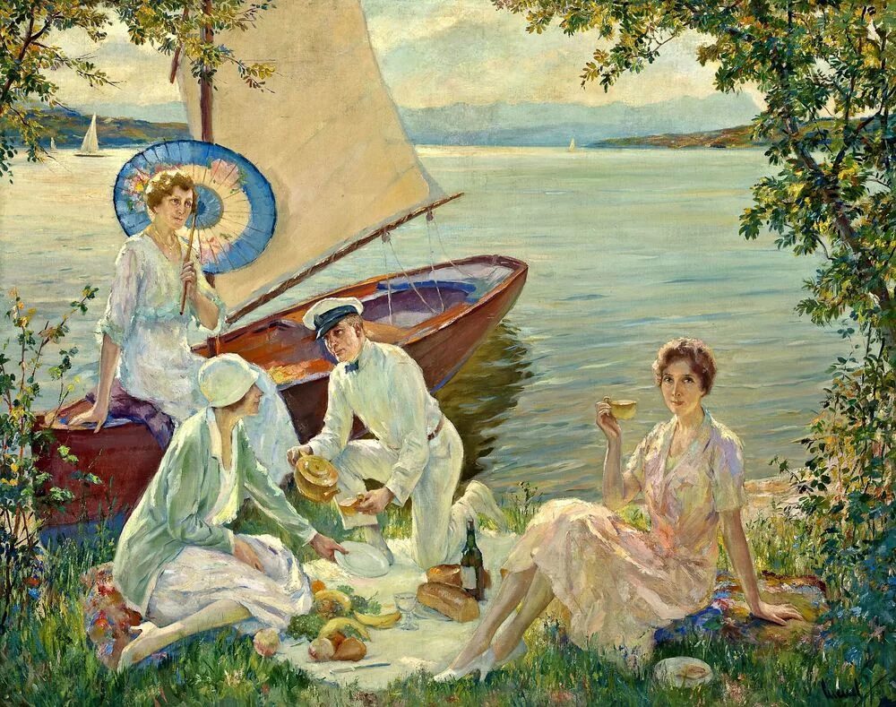 Импрессионист Edward Cucuel. Edward Alfred Cucuel картины. Пикник картина