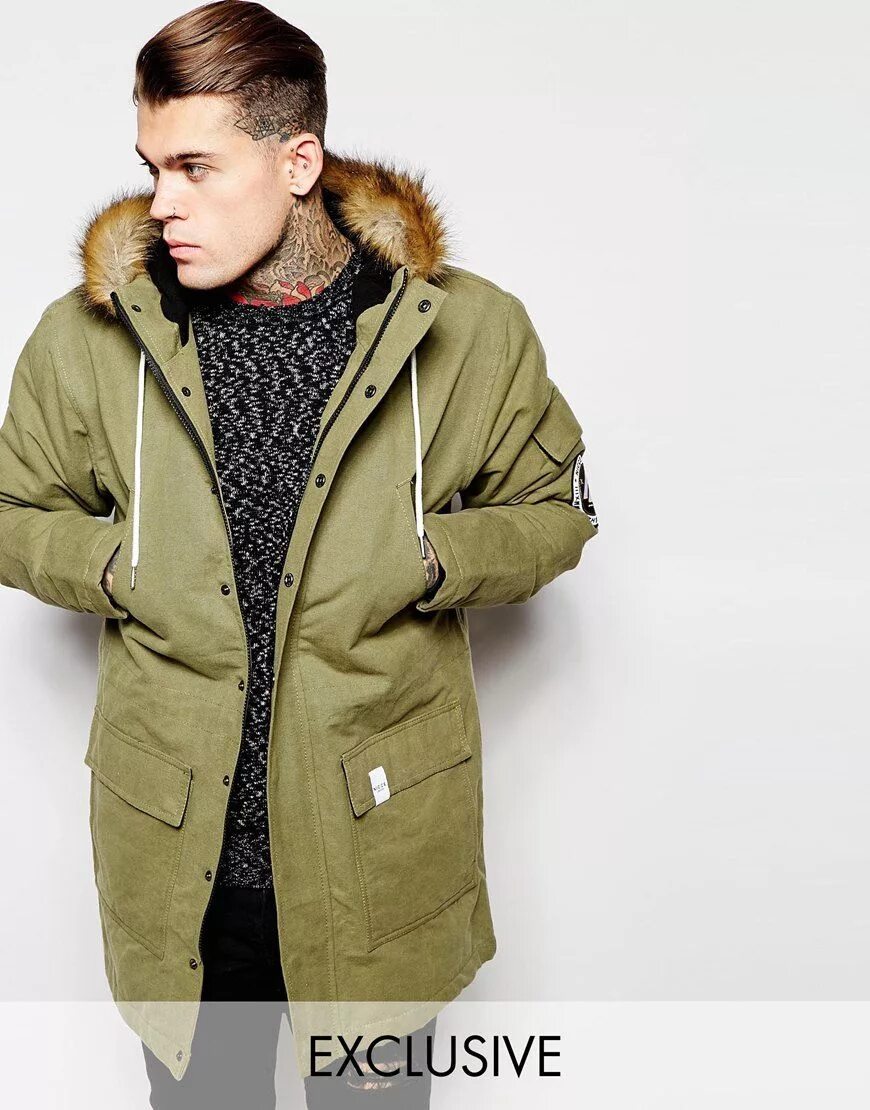 Parka jacket. Nicce london polar parka with faux fur hood. atlas for men  теплая парка с капюшоном с искусственным мехом артикул: 17486858. eo tjw hooded parka. wrangler - зимняя парка с шерпой.