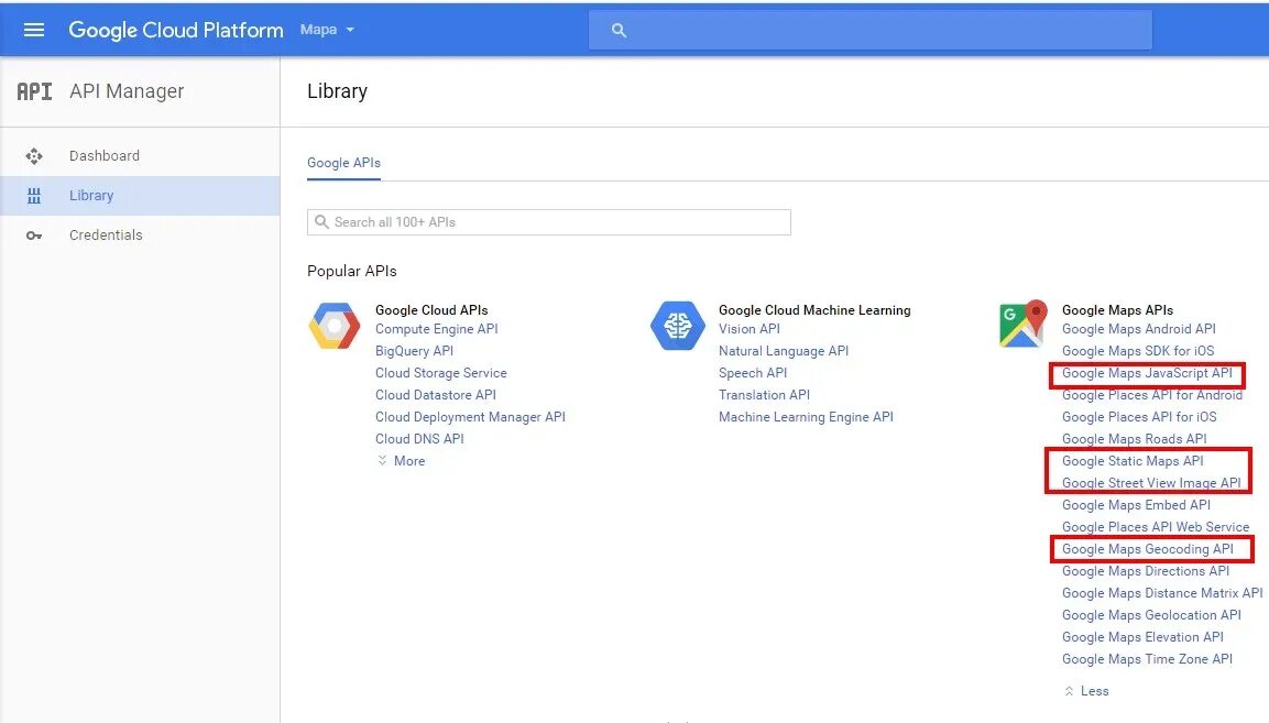 Google apis services