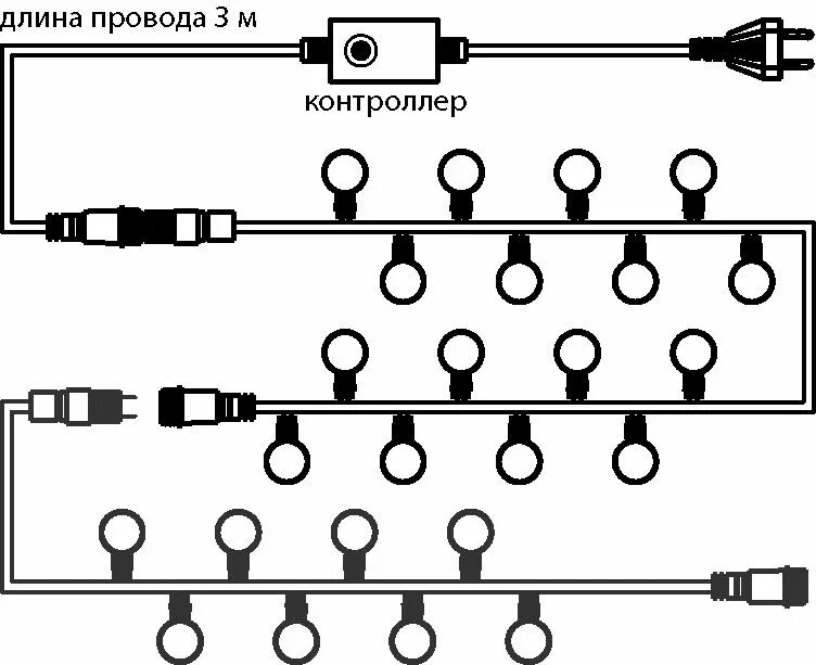 Схема гирлянды 3 провода. Гирлянда &quot;мультишарики&quot; 30мм 5м, темно-зеленый пвх 25 диодов, цвет rgb. светодиодная гирлянда с 3 проводами схема подключения. схема гирлянды на светодиодах 5 проводов. схема гирлянды на светодиодах 3 проводов.