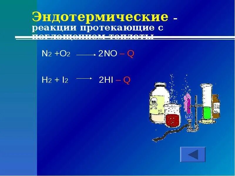 Эндотермическая реакция примеры. Эндотермическая реакция примеры