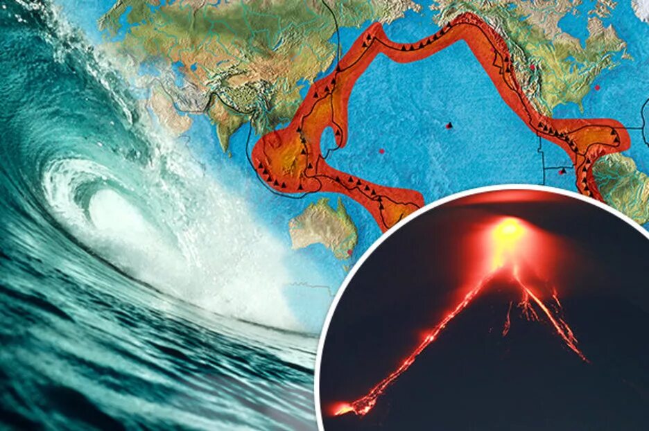 Подводные землетрясения в океане. Тихоокеанское вулканическое огненное кольцо вулканы. Тихоокеанское огненное кольцо. Вулканическое кольцо в тихом океане. Огненное кольцо Тихого океана.
