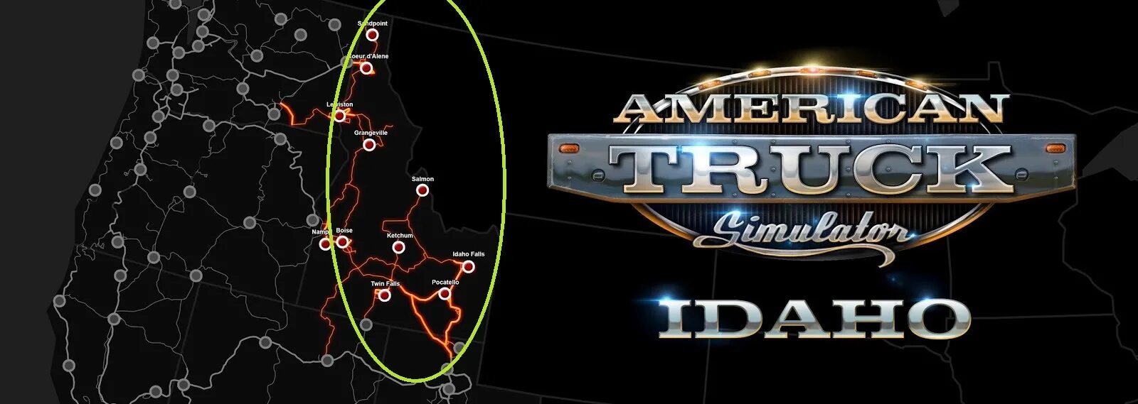 Длс truck simulator. American Truck Simulator карта DLC. Американ трак симулятор Айдахо. American Truck Simulator 2 карта. АТС DLC Idaho.